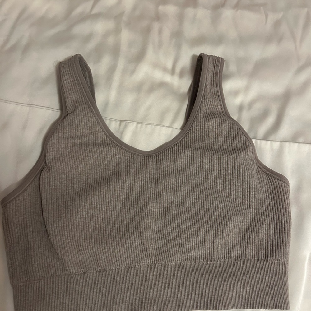 Women's Ribbed Gray tank top